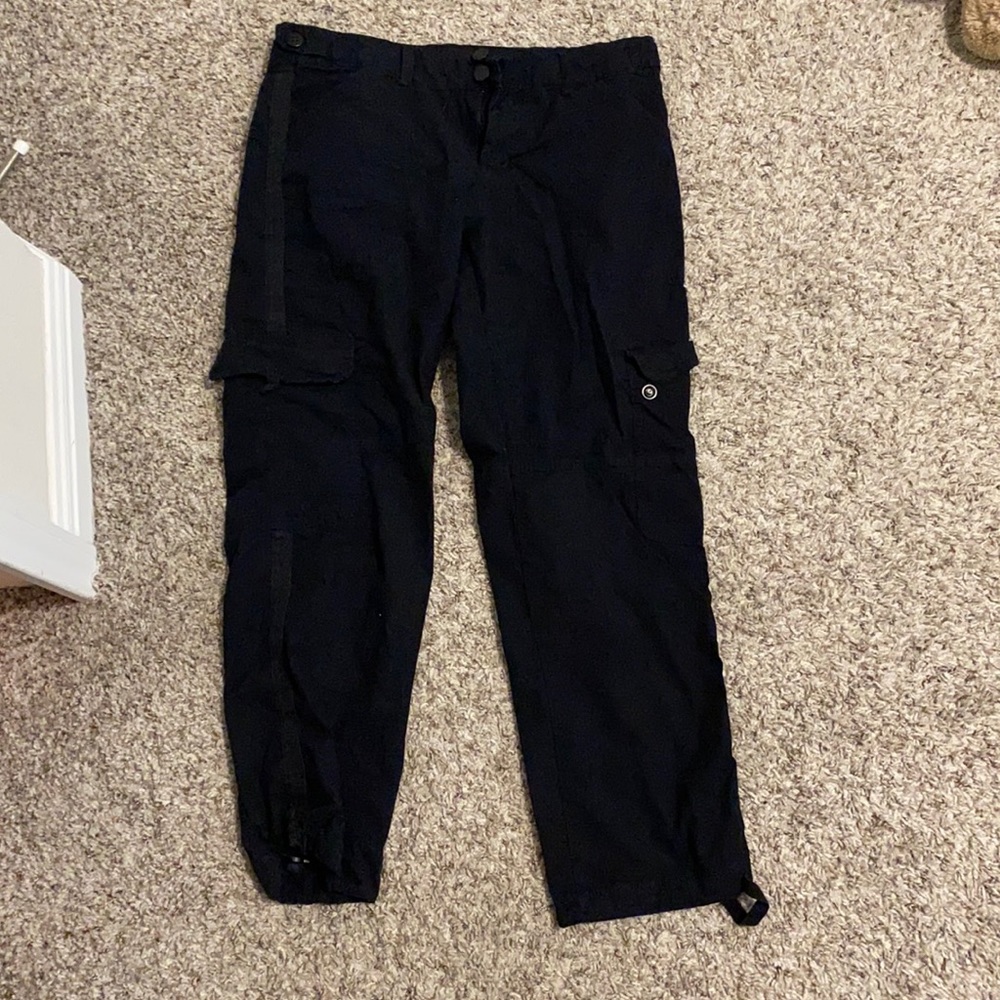 Blossom Clover Black Cargo Pants